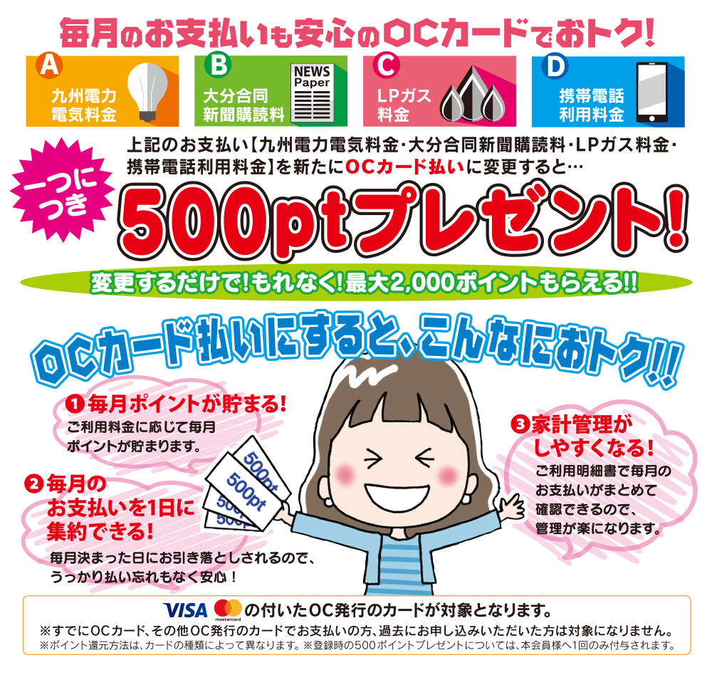 一つにつき500ptプレゼント！！最大2,000ptもらえる！
